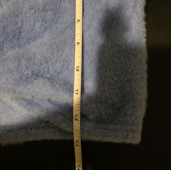 Zara Fuzzy Soft Twist Crop Top Swsater Baby Blue Size S - Picture 5 of 7